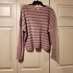 NWOT Cropped Stripped Sweater Size M